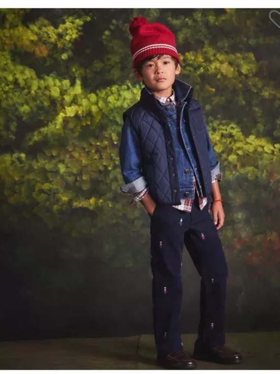 Corduroy Pants with Embroidered Nutcrackers -
